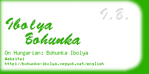 ibolya bohunka business card